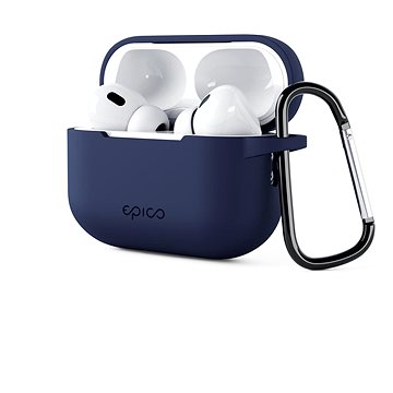 Epico Silikonhülle für Airpods Pro 2 mit Karabiner - Dunkelblau