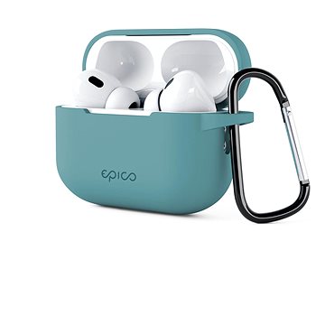 Epico Silikoncover für Airpods Pro 2 mit Karabiner - grün