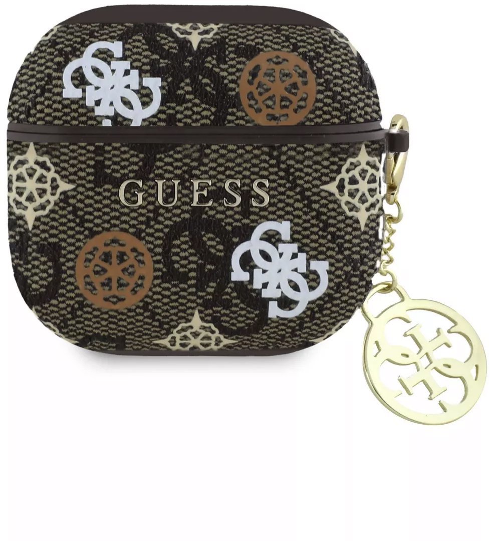 Guess PU 4G Peony Charm Case für AirPods 4 Brown