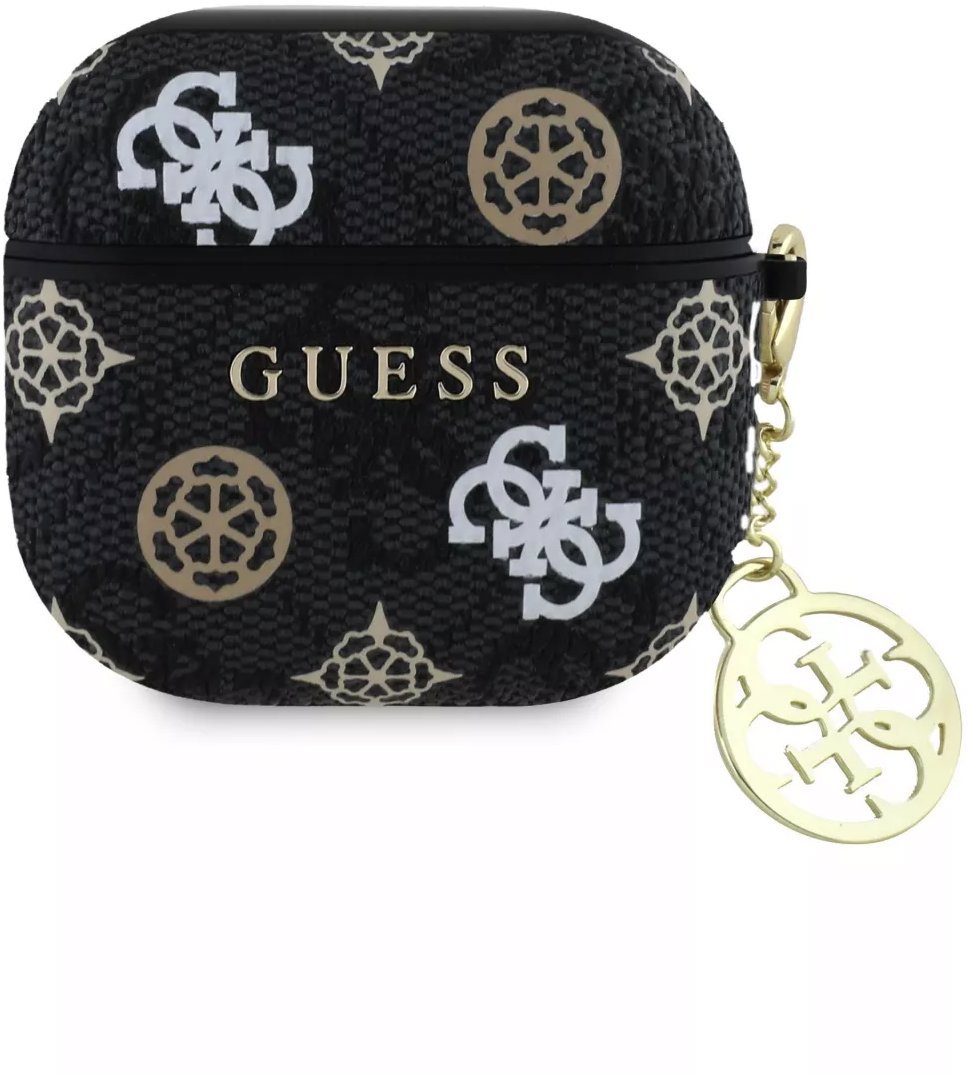 Guess PU 4G Peony Charm Case für AirPods 4 Black