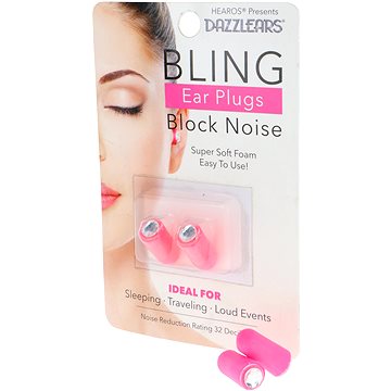 HEAROS DAZZLEARS Bling Ear Plugs Pink NRR 32dB 1 Pair