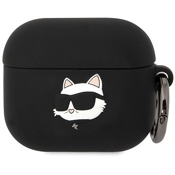 Karl Lagerfeld 3D Logo NFT Choupette Kopf Silikonhülle für Airpods 3 Schwarz