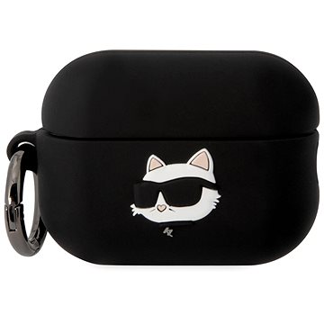 Karl Lagerfeld 3D Logo NFT Choupette Head Silikonhülle für Airpods Pro 2 Schwarz