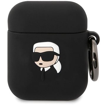 Karl Lagerfeld 3D Logo NFT Karl Head Silikonhülle für Airpods 1/2 Schwarz