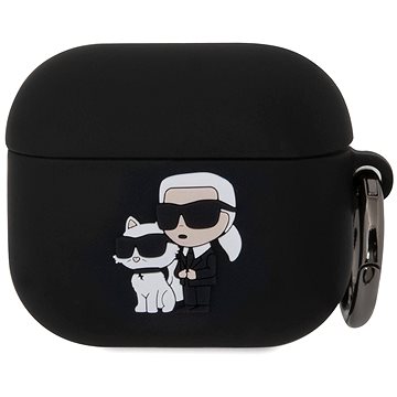 Karl Lagerfeld 3D Logo NFT Karl and Choupette Silikonhülle für AirPods 3 Black