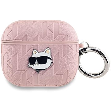 Karl Lagerfeld PU Embossed Choupette Head Hülle für AirPods 3 Pink