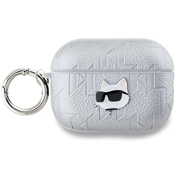 Karl Lagerfeld PU Embossed Choupette Head Hülle für AirPods Pro 2 Silver