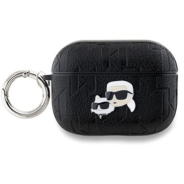 Karl Lagerfeld PU Embossed Karl and Choupette Heads Hülle für AirPods Pro 2 Black