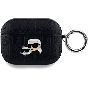 Karl Lagerfeld PU Embossed Karl and Choupette Heads Hülle für AirPods Pro Black