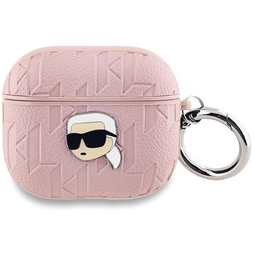 Karl Lagerfeld PU Embossed Karl Head Hülle für AirPods 3 Pink