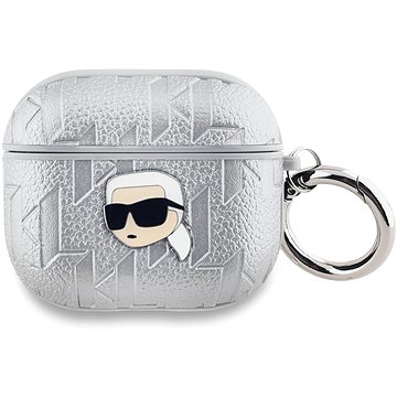 Karl Lagerfeld PU Embossed Karl Head Hülle für AirPods 3 Silver