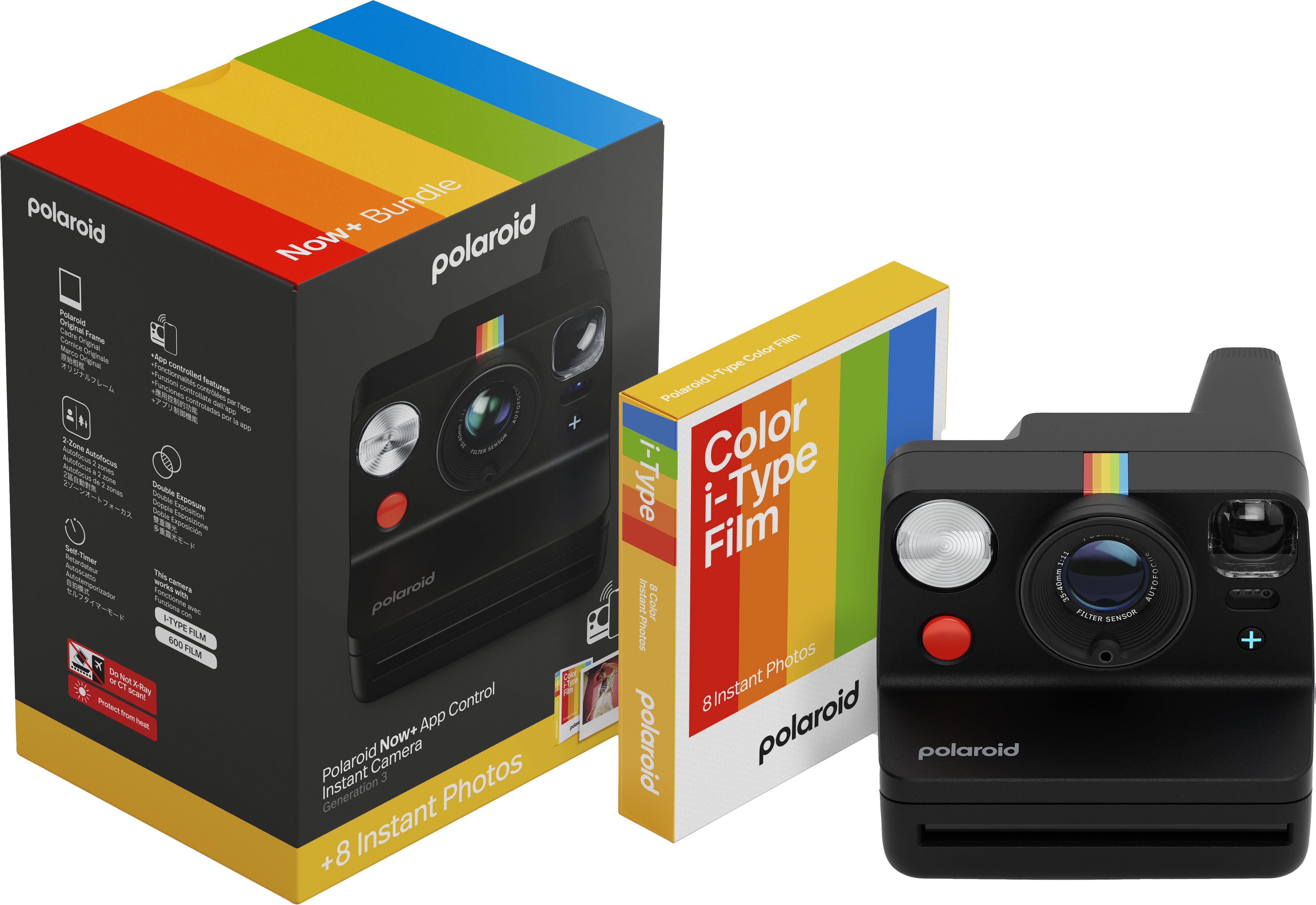 Polaroid Now+ Gen 3 Black Set mit Farbfilm (8 Fotos)