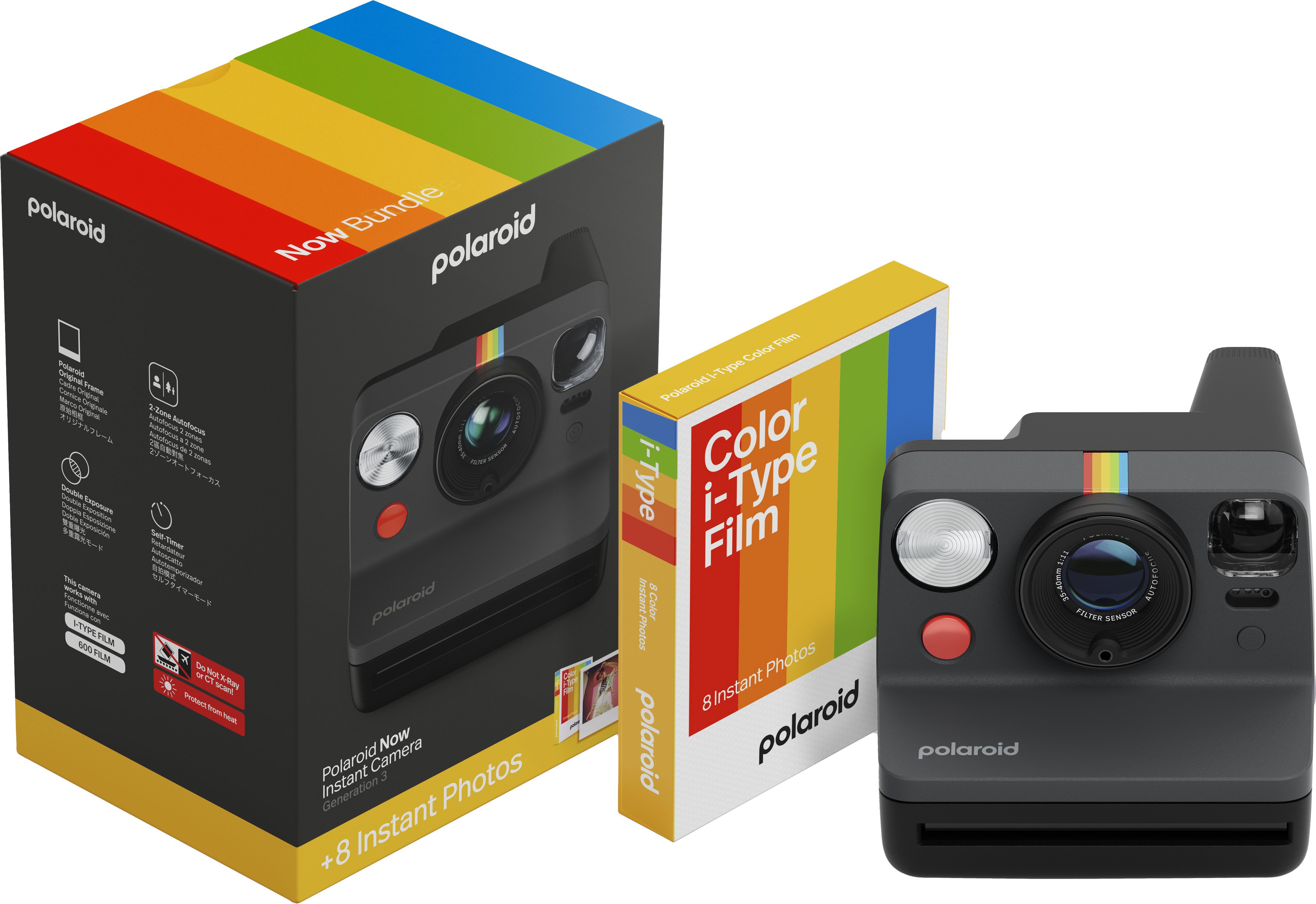 Polaroid Now Gen 3 Black Set mit Farbfilm (8 Fotos)