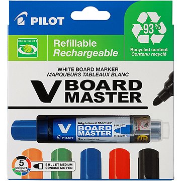 Pilot V-Board Master marker 5 pc(s) Bullet tip Black, Blue, Green, Orange, Red