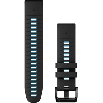 Garmin Silicone QuickFit 22 - Black/Cirrus Blue