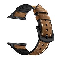 Eternico Leather and Silicone Band für Apple Watch 42mm / 44mm / 45mm braun - Armband