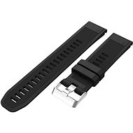Eternico Garmin Quick Release 22 Silikonarmband Silikon Silberfarbene Schnalle schwarz - Armband