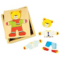 Bigjigs Ankleidepuzzle aus Holz - Mr. Bear - Steckpuzzle
