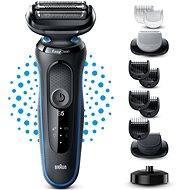 Braun Series 5 51-B4650cs Nass- und Trockenrasierer mit 2 EasyClick-Aufsätzen - Ladestation - blau - Rasierer