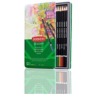 DERWENT Academy Colour Pencil Tin in Blechdose, rund, 12 Farben - Buntstifte