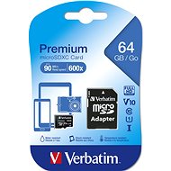 VERBATIM Premium microSDXC 64 GB UHS-I V10 U1 + SD-Adapter - Speicherkarte