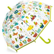 Djeco Schöner Design Regenschirm - Frosch Verkehrsmittel - Kinder-Regenschirm