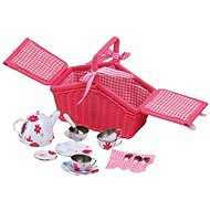 Small Foot Picknick-Korb Rosa mit Geschirr - Kindergeschirr