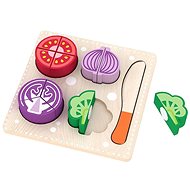 Vizopol Spielset - Schneideset aus Holz mit Klettverschlüssen - Spielzeugküchen-Lebensmittel