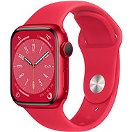 Apple Watch Series 8 41mm Cellular mit Aluminiumgehäuse in (PRODUCT)RED und rotem Sportarmband - Smartwatch