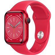 Apple Watch Series 8 41mm Aluminiumhäuse in (PRODUCT)RED mit rotem Sportarmband - Smartwatch