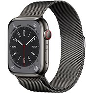 Apple Watch Series 8 45mm Cellular Edelstahlgehäuse Graphit mit Milanaise-Armband in Graphit - Smartwatch