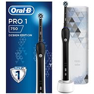 Oral-B Pro 750 Cross Action Schwarz + Reiseetui - Elektrische Zahnbürste