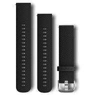 Garmin Quick Release 20 Silikonband shwarz, silberne Schnalle - Armband