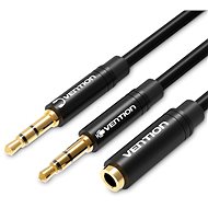 Vention 2x 3.5 Male to 3.5mm Female Audio Cable 0.3m Black ABS Type