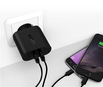 Ladegerät Aukey Quick Charge 3.0 2x USB Ladegerät | Alza.at AUKEY Quick Charge 3.0 USB Ladegeraet 3 Ports USB Netzteil