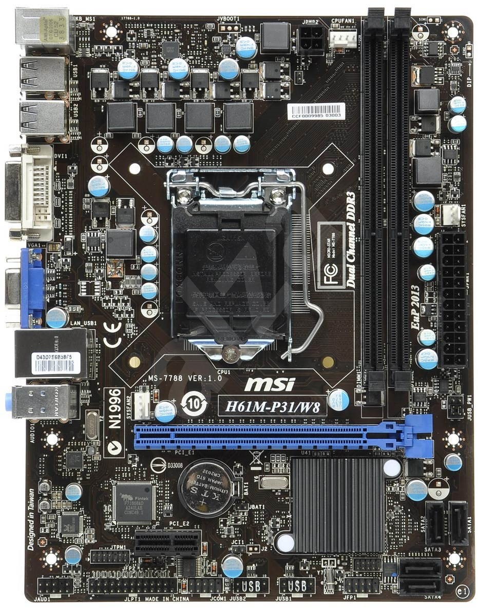 Msi h61m p31 w8 схема подключения