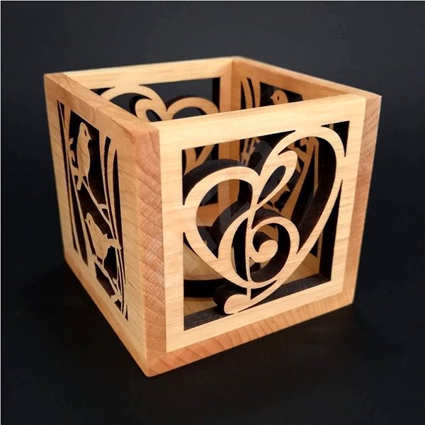 Amadea Kerzenleuchter Aus Holz Mit Motiv Vogel Und Herz Mit Violinschlussel Massivholz 10 Cm X 10 Cm X 10 Cm Kerzenleuchter Alza At