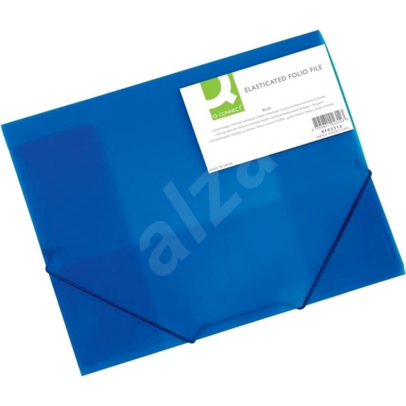 Q-CONNECT A4 mit Klappen und Gummiband, transparent blau - Dokumentenmappe