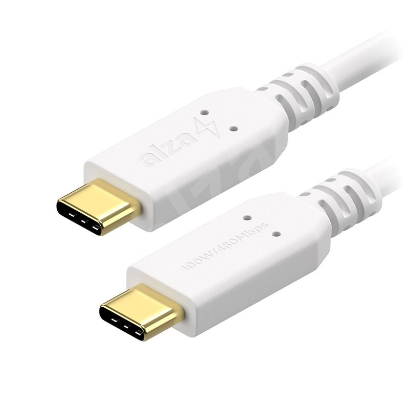 AlzaPower Core USB-C / USB-C 2.0 - 5A - 100W - 0,5 m - weiß - Datenkabel