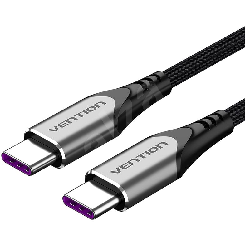 Vention Type-C (USB-C) 2.0 (M) to USB-C (M) 100W / 5A Cable 1m Gray Aluminum Alloy Type - Datenkabel