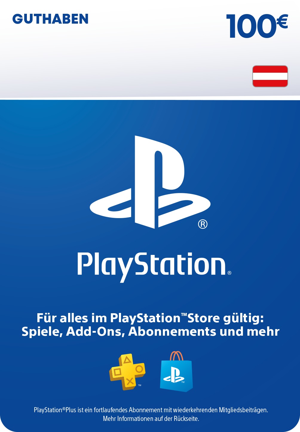 PlayStation-Guthabenkarte 100 EUR